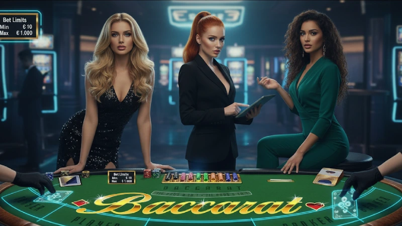 Sức Hút Và Bí Mật Đằng Sau Tựa Cược Baccarat Đôi 2025 tạo lại hình này với tỷ lệ 16:9 tông màu đẹp và hiện đại hơn với phong cách khác, không bị trùng phong cách với bất cứ hình nào đã tạo, thêm chi tiết phù hợp vào hình ảnh, thêm hình 3 gái Mỹ đẹp quyến rũ khác và tạo dáng khác nhau vào ảnh nếu chưa có